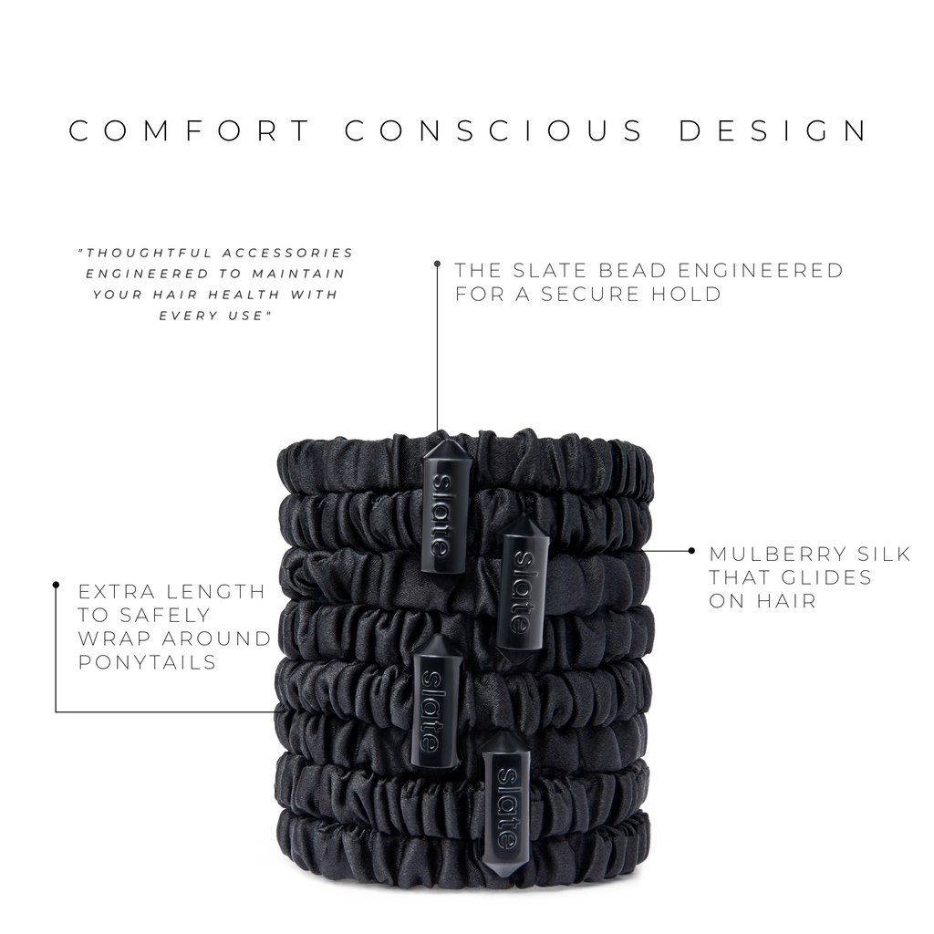 The Slate Scrunchie 4 Count | Black