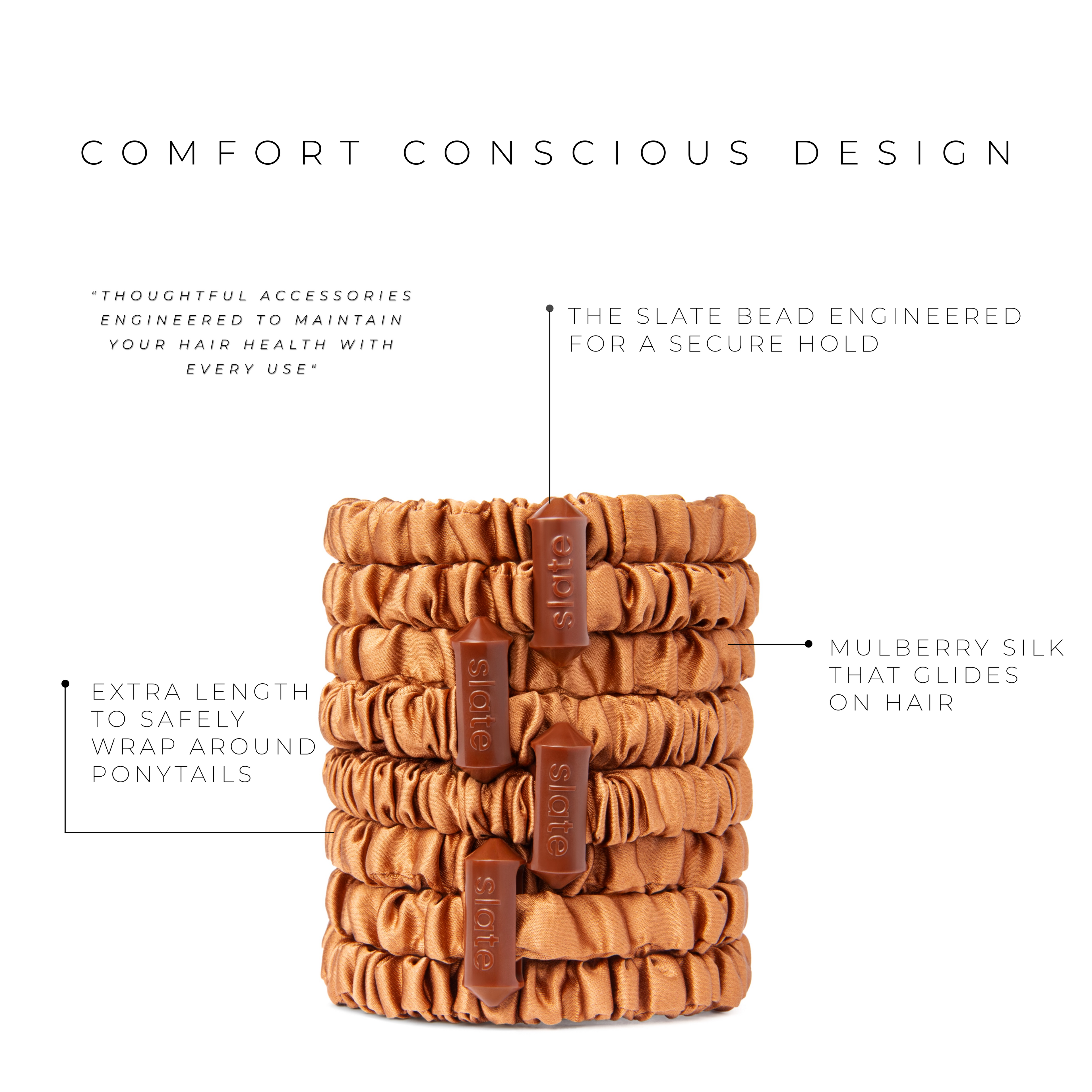 The Slate Scrunchie 4 Count | Autumn Brown